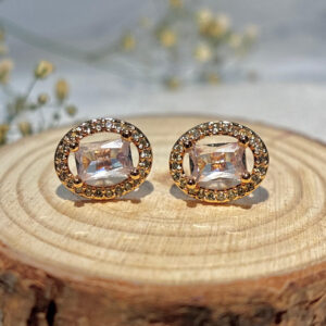 Oval Halo Earrings